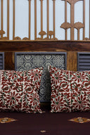 Ivory Block Print & Hand Work Cotton Bedsheet | Craftroots