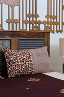 Ivory Block Print & Hand Work Cotton Bedsheet | Craftroots
