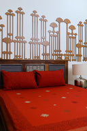 Rust Hand Work Cotton Bedsheet | Craftroots