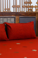 Rust Hand Work Cotton Bedsheet | Craftroots