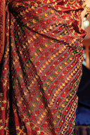 Brown Silk Saree with Rabari Work & Sadubharat