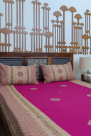 Pink & Peach Block Print Cotton Bedsheet Set | Craftroots