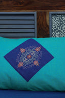 Multi Blue Aari & Hand Work 9 Block Cotton Bedsheet Set | Craftroots