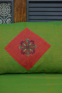 Multi Green Aari & Hand Work 9 Block Cotton Bedsheet Set | Craftroots