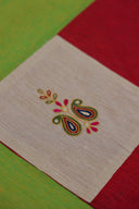 Multi Green Aari & Hand Work 9 Block Cotton Bedsheet Set | Craftroots