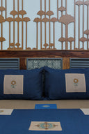 Blue Aari & Hand Work 9 Block Cotton Bedsheet Set | Craftroots