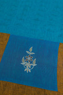 Yellow & Blue Aari & Hand Work 9 Block Cotton Bedsheet Set | Craftroots
