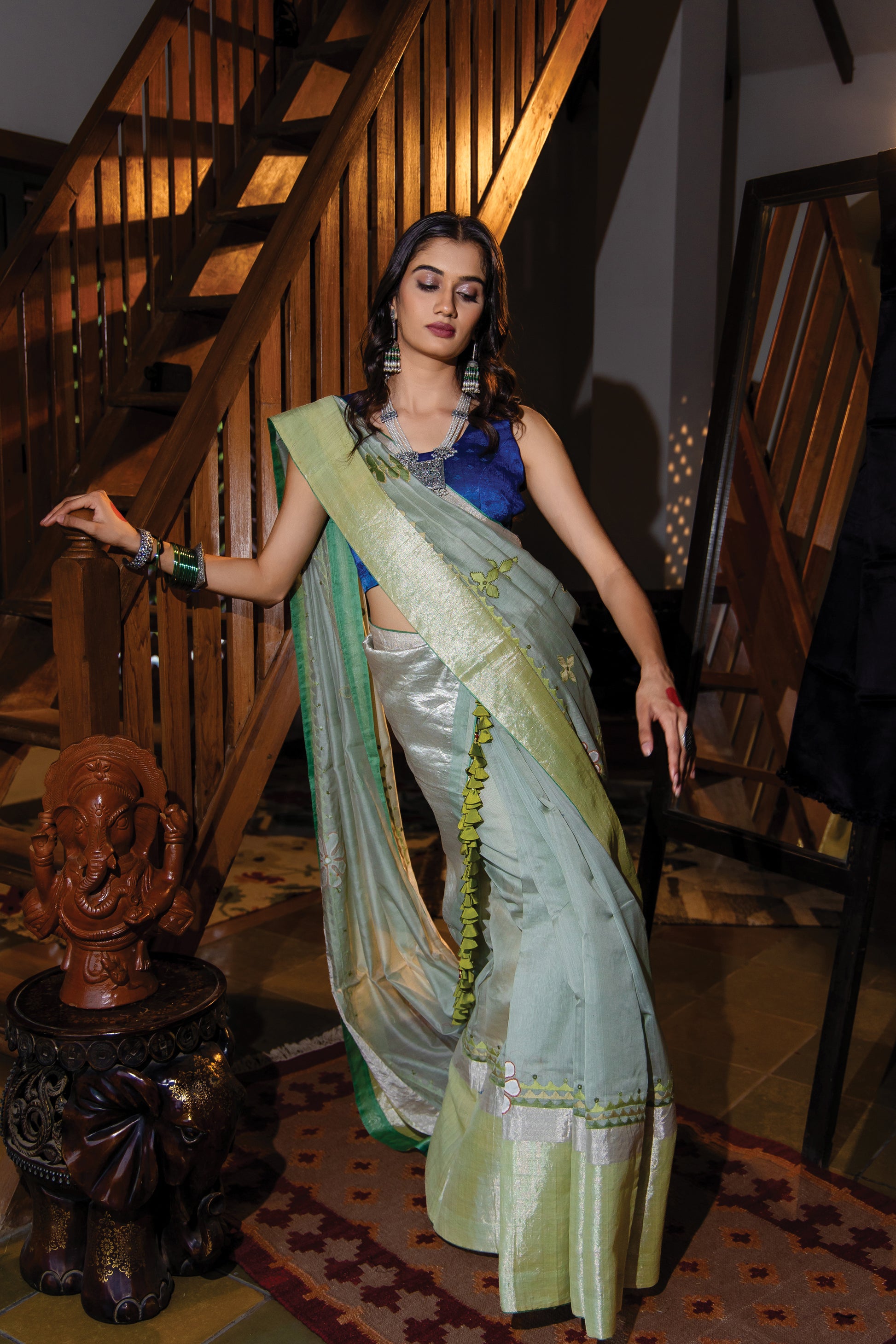 Chanderi Saree With Patch Work