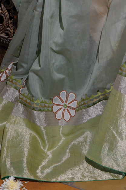 Chanderi Saree With Patch Work