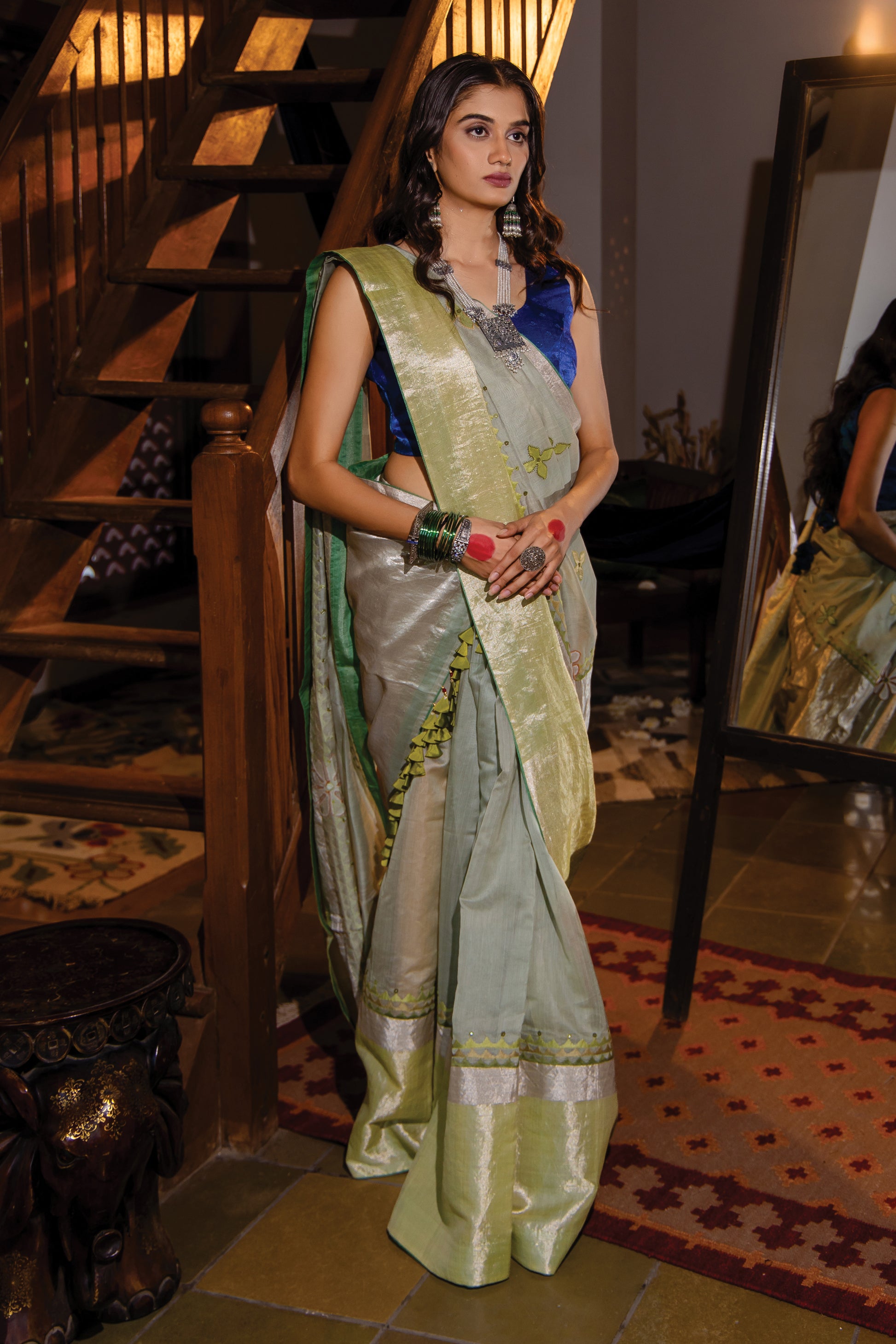 Chanderi Saree With Patch Work