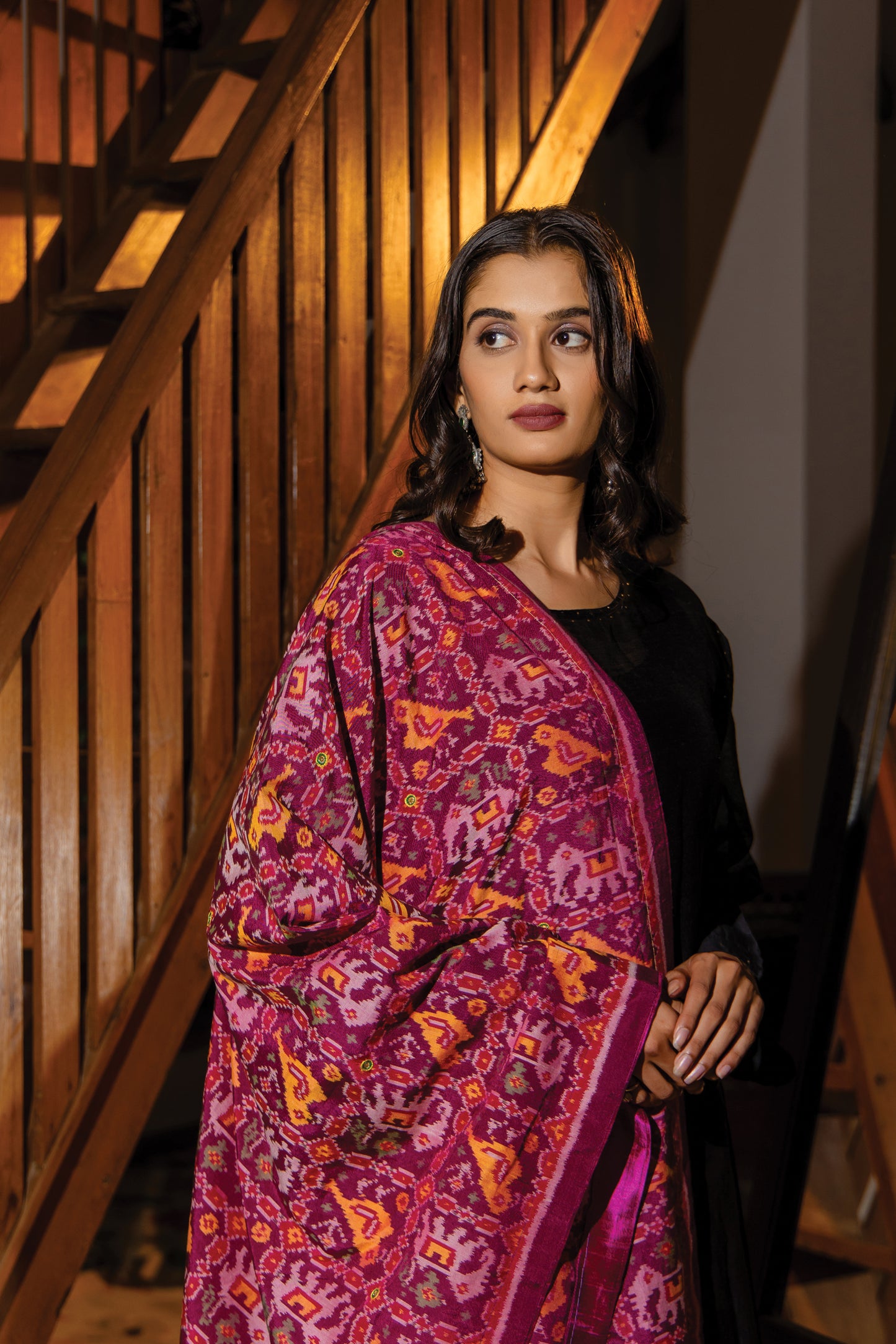 Cotton Patola Dupatta With Khat Work and Tassels