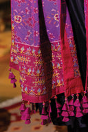 Pink Silk Dupatta with Aari Work