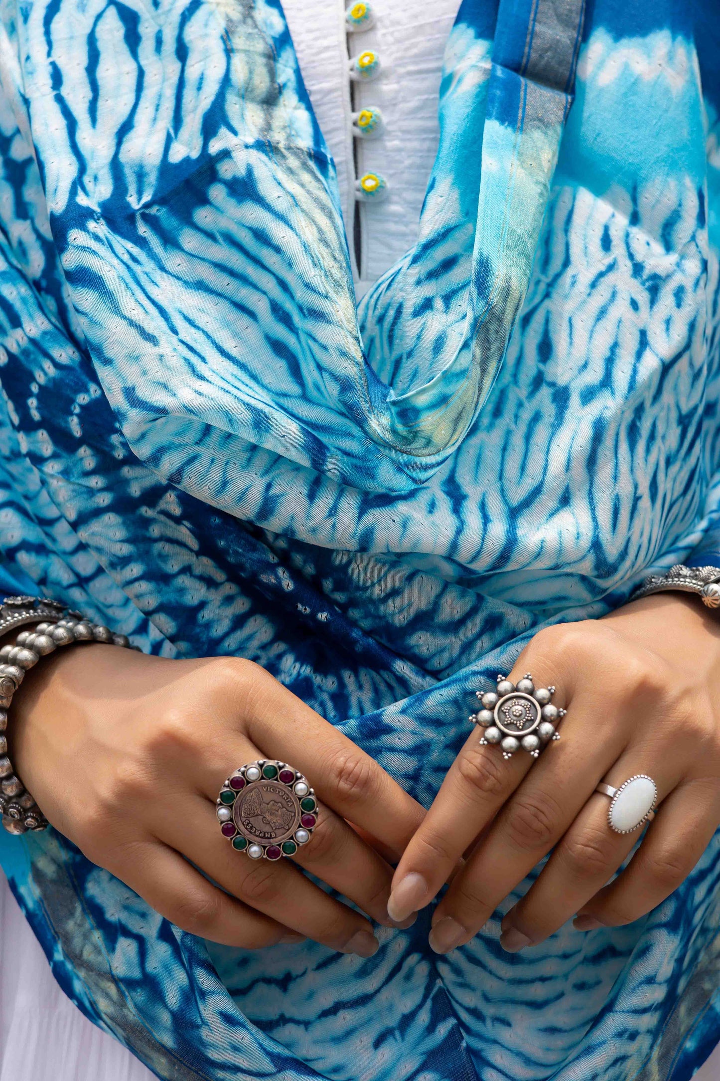 Chanderi Leheriya Bandhani Duppatta With Tassels