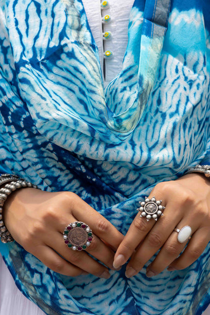 Chanderi Leheriya Bandhani Duppatta With Tassels