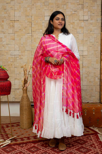 Kota Doria Dupatta With Crafted Tassels