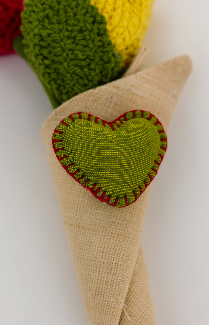 Classic Crochet Bouquet With Heart PIN