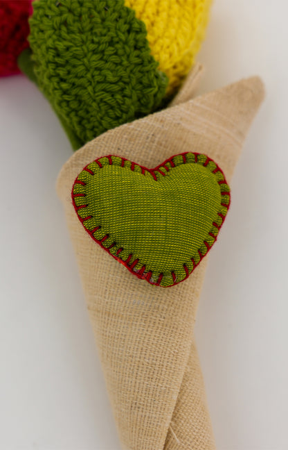 Classic Crochet Bouquet With Heart PIN