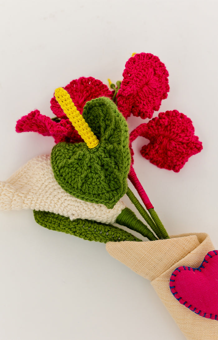 Multicolour Crochet Blossoms Bouquet