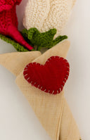 Evergreen Crochet Bouquet With Heart Pin