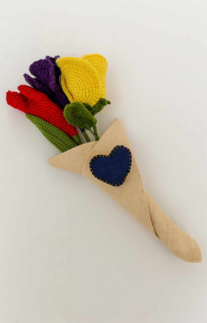 Charming Handmade Crochet Flowers Bouquet