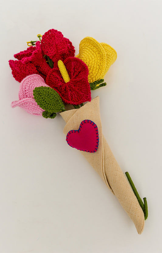 Everlasting Handmade Crochet Roses Bouquet