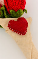 Handmade Red Rose Crochet Bouquet