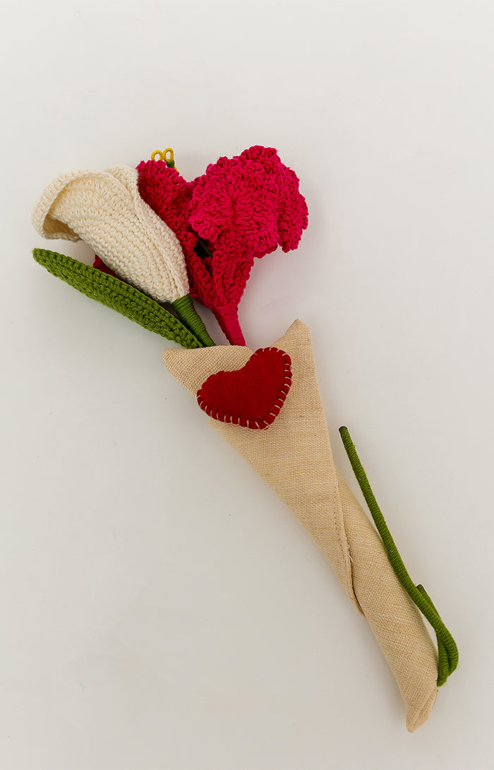 Elegant Artisanal Crochet Flowers Bouquet