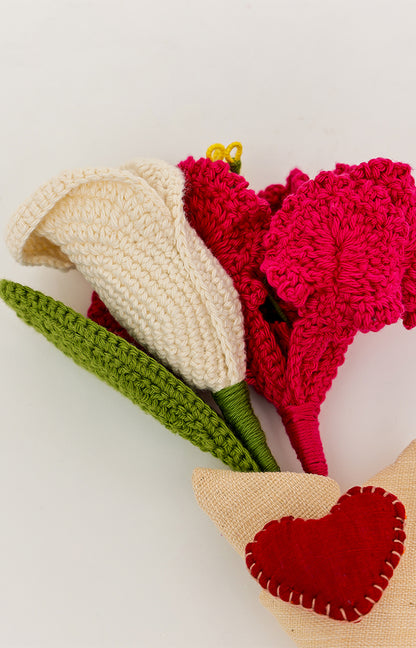 Elegant Artisanal Crochet Flowers Bouquet