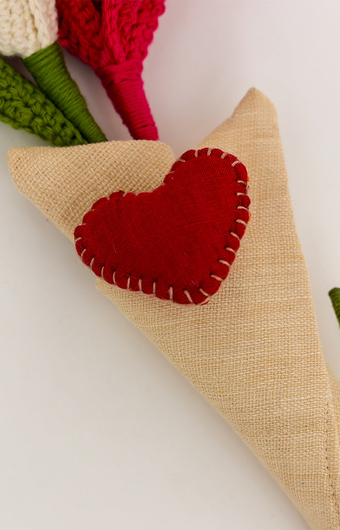 Elegant Artisanal Crochet Flowers Bouquet