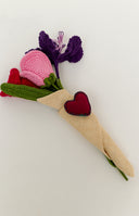 Classic Pink and Purple Crochet Flowers Bouquet