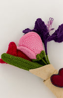 Classic Pink and Purple Crochet Flowers Bouquet