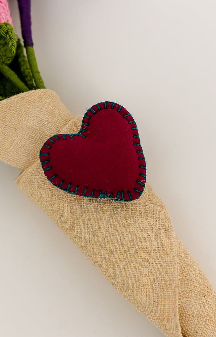 Classic Pink and Purple Crochet Flowers Bouquet