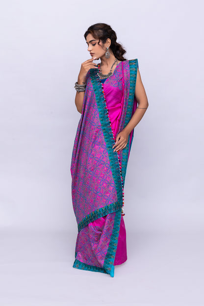 Rani Pink Satin Silk Saree – Timeless Craftsmanship & Vibrant Elegance