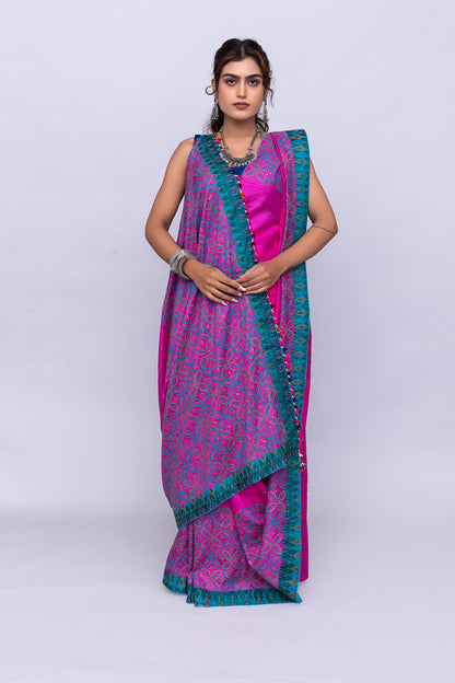 Rani Pink Satin Silk Saree – Timeless Craftsmanship & Vibrant Elegance