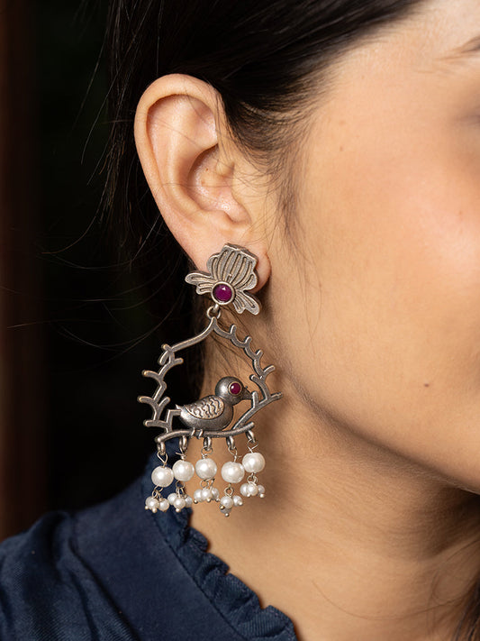 Sparrow Nest Oxidised Earring