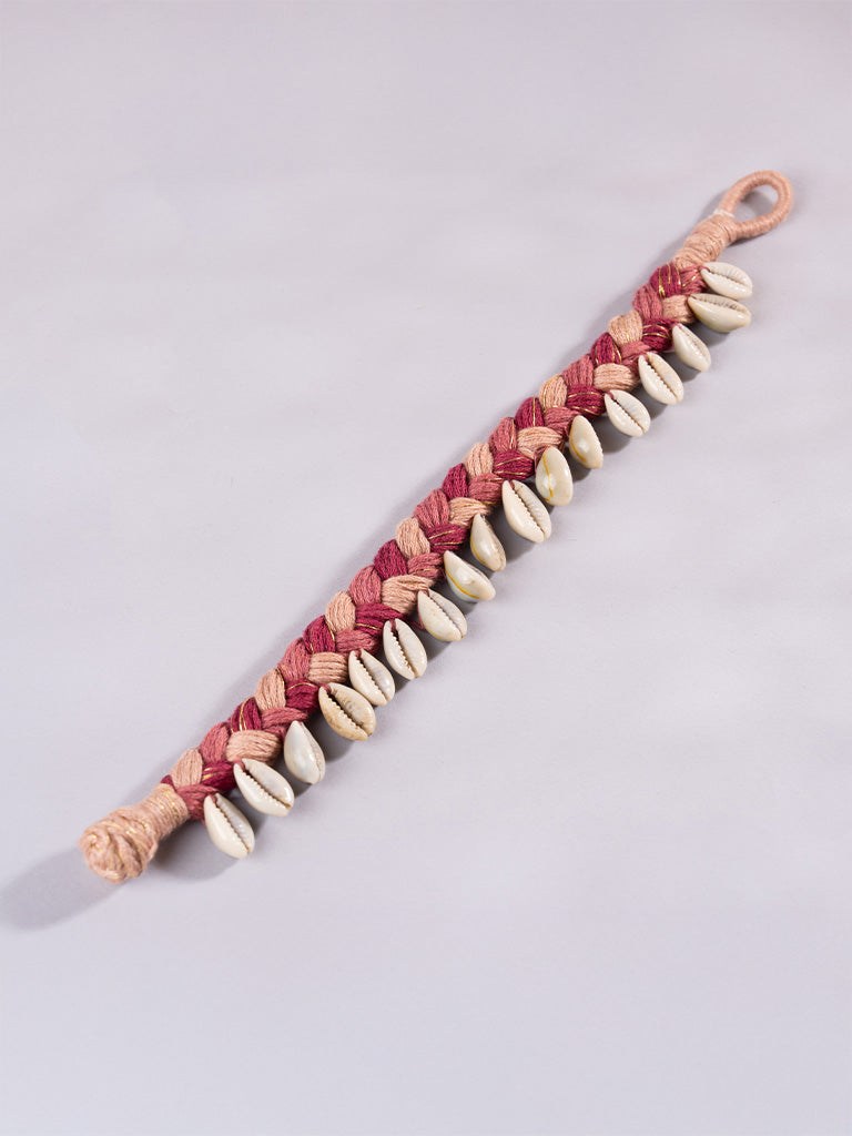 Braided Pich Shell Anklets