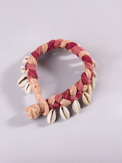 Braided Pich Shell Anklets