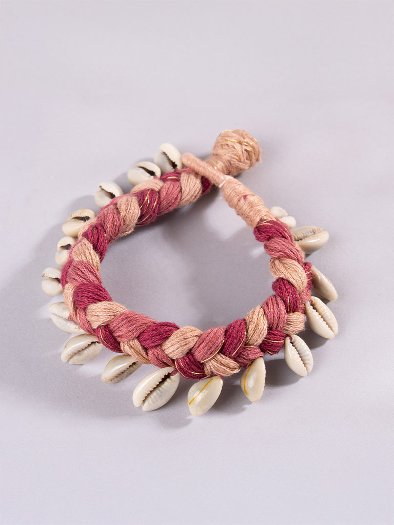 Braided Pich Shell Anklets