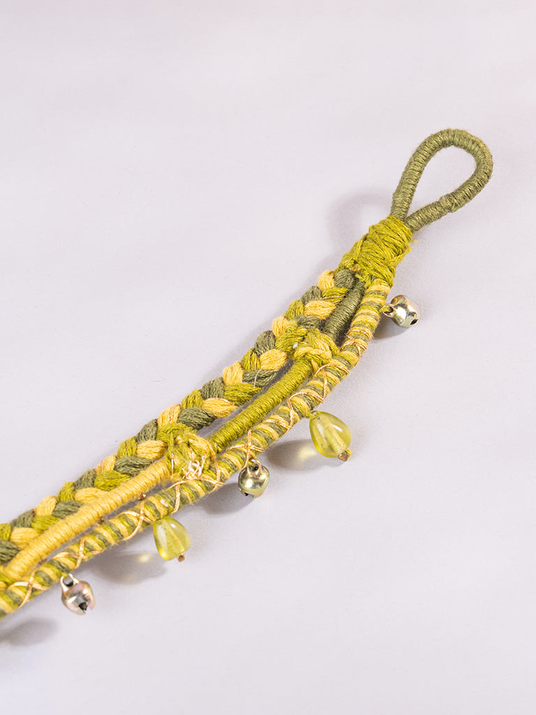 3 Layer Buho Green Anklet