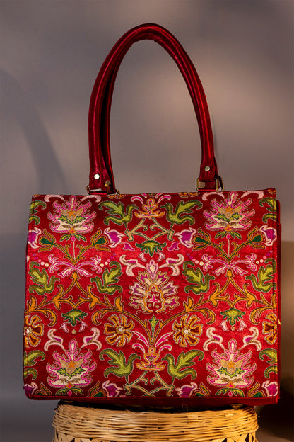 Floral  Zardosi Tote Bag