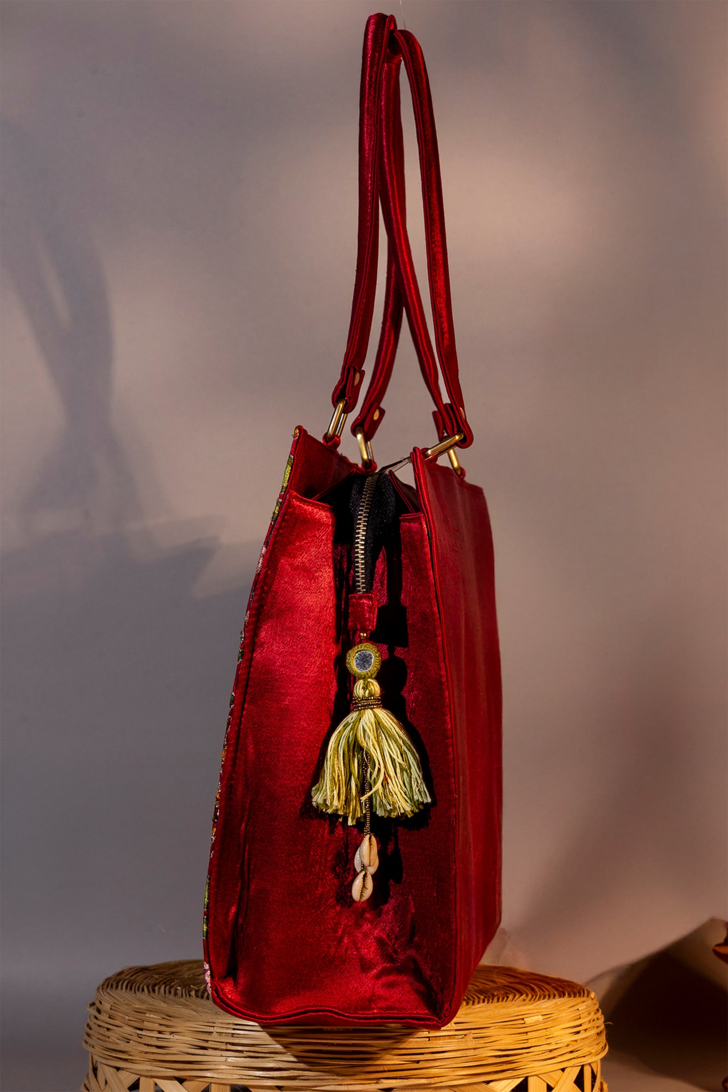 Floral  Zardosi Tote Bag