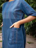 Blue Tunic With Hand Work