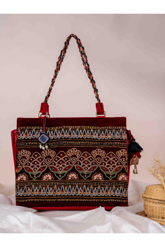 Blooming of Ajrakh Tote Bag