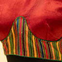 Maroon Mashru Blouse with Kutchi Embroidery & Mirror Work