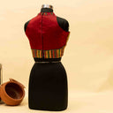 Maroon Mashru Blouse with Kutchi Embroidery & Mirror Work