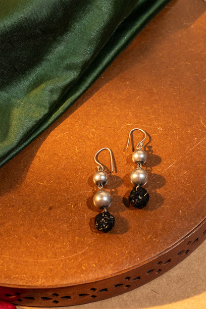 Black Oxidised Thread Ball Dangler