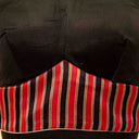 Black & Red Mashru Blouse with Tikki Work & Blanket Stitch | Craftroots