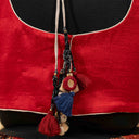 Black & Red Mashru Blouse with Tikki Work & Blanket Stitch | Craftroots