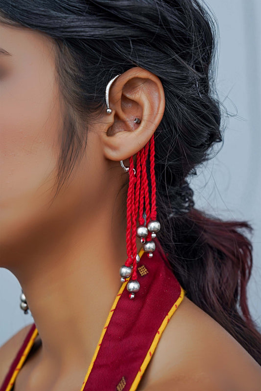 Red Earcuff Dangler