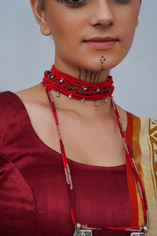 Red Multi Layerd Choker